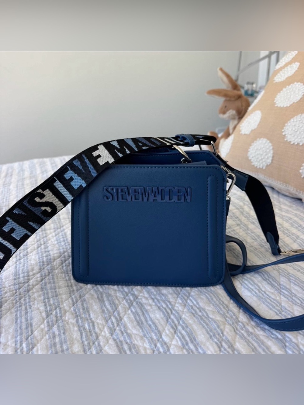 Steve Madden Blue Leather Crossbody Purse
